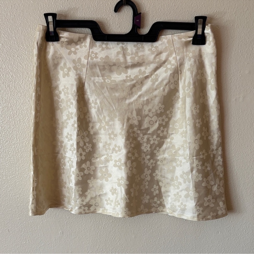 Princess Polly Cream Floral Mini Skirt
